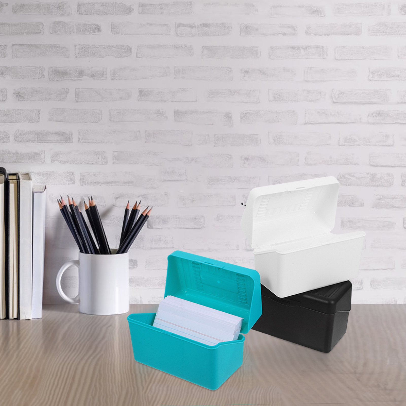 Card Index Box - 1 ชุด กล่องเก็บการ์ดดัชนี ที่ใส่แฟลชการ์ด ที่จัดระเบียบการ์ดโน้ต ความจุขนาดใหญ่
