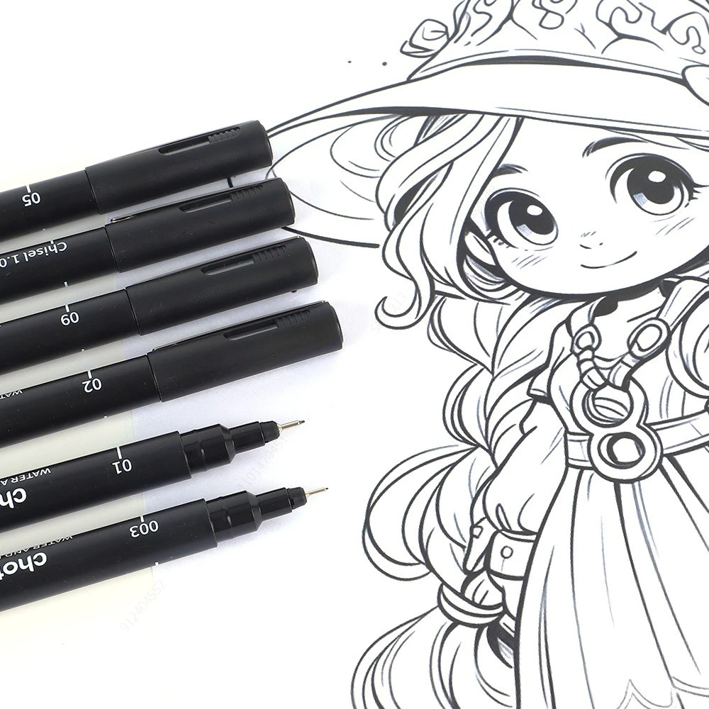 ปากกาไมโครสีดำ, 15 ขนาด, หมึกก - Correction Pen Fine บทวิจารณ์และราคา