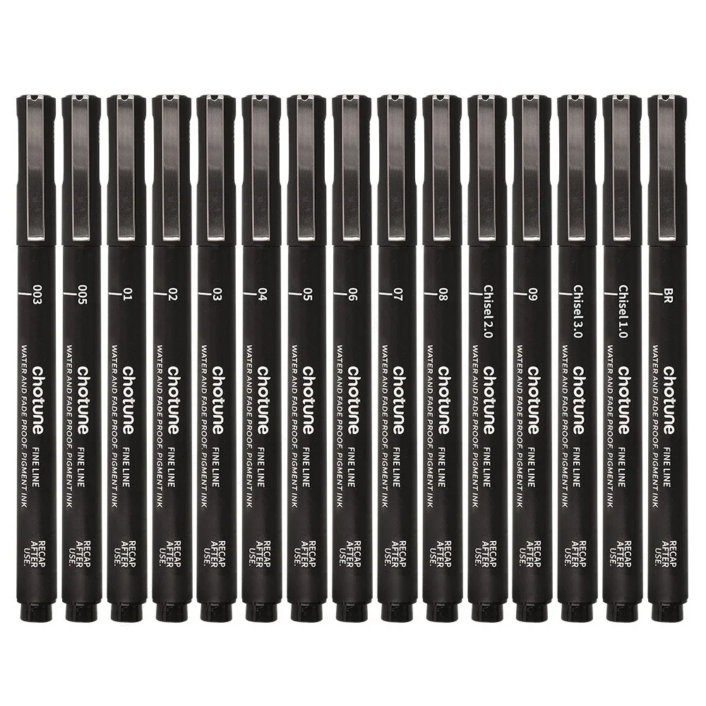 ปากกาไมโครสีดำ, 15 ขนาด, หมึกก - Correction Pen Fine บทวิจารณ์และราคา