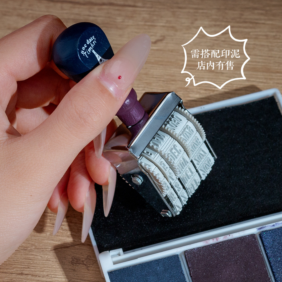 1 ชิ้น Retro ไม้ Roller วันที่ - Rubber Date Stamp บทวิจารณ์และราคา